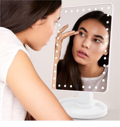 Dæmpbart make-up spejl med belysning 22 dioder