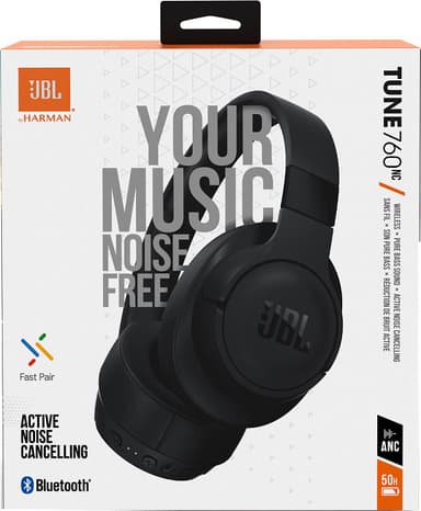 JBL Tune 760NC trådløse rundt-om-øret høretelefoner (sort)