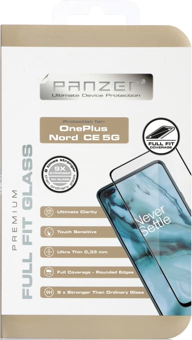Panzer Full-Fit OnePlus Nord CE 5G skærmbeskytter (sort)