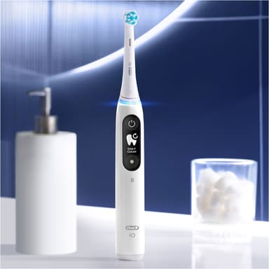 Oral-B iO6 Sensitive elektrisk tandbørste Duo Pack 378198 (hvid/pink)