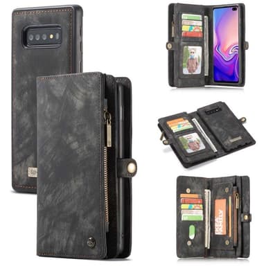 CaseMe Wallet 11-kort Samsung Galaxy S10 Plus (SM-G975F)  - Sort / Gr�