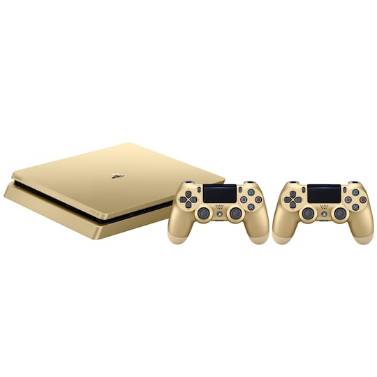 PlayStation 4 Slim 500 GB med 2x DualShock - guld