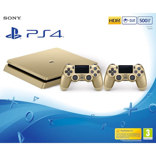 Indsprøjtning rigdom vitalitet PlayStation 4 Slim 500 GB med 2x DualShock - guld | Elgiganten