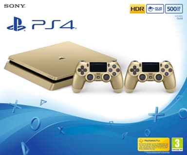 med uret Sump tonehøjde PlayStation 4 Slim 500 GB med 2x DualShock - guld | Elgiganten