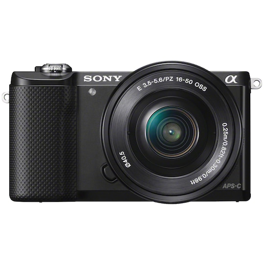 Sony A5000 systemkamera + 16-50mm PZ objektiv - sort
