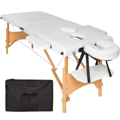 Massagebriks med 2 zoner, 5cm polstring + taske - hvid