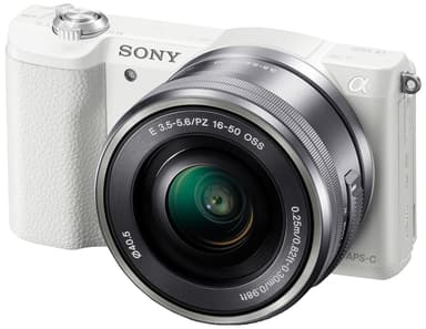 Sony Alpha A5100 systemkamera + 16-50 mm objektiv -hvid Sony Alpha A5100 systemkamera + 16-50 mm objektiv -hvid
