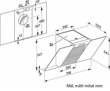 Miele Emhætte DA 6086 W Black Wing (Obsidiansort)