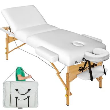 Massagebriks med 3 zoner 10cm polstring + taske - hvid