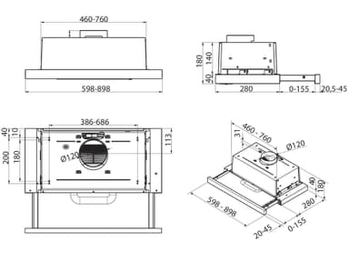 Whirlpool emhætte AKR747IX - stål