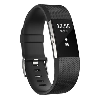 Fitbit Charge 2 aktivitetsur sølv/sort - Large