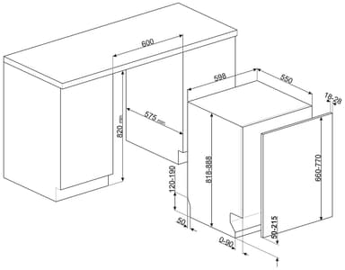 Smeg opvaskemaskine STL324BQLL fuldintegreret
