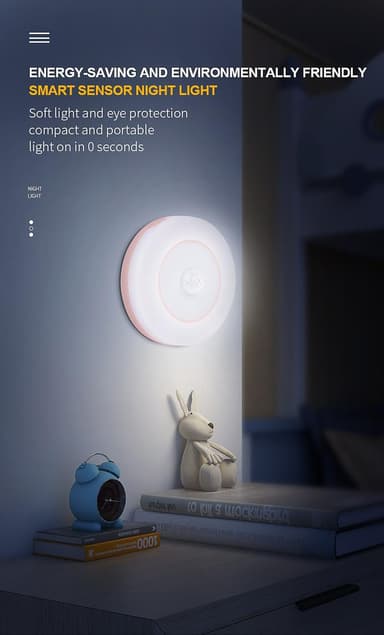 LED-lampe med PIR-bevægelsessensor Hvid / rød