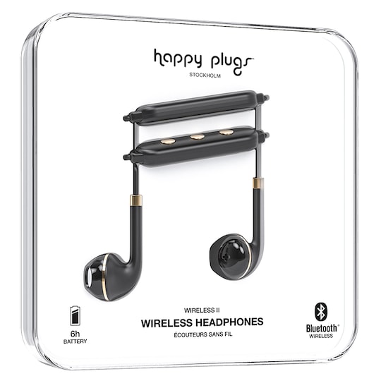 Happy Plugs Wireless II in-ear hovedtelefoner (sort guld)