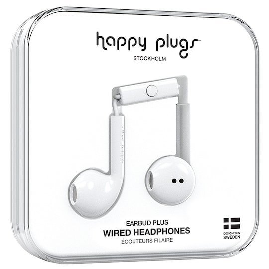 Happy Plugs Earbud Plus in-ear hovedtelefoner (hvid)