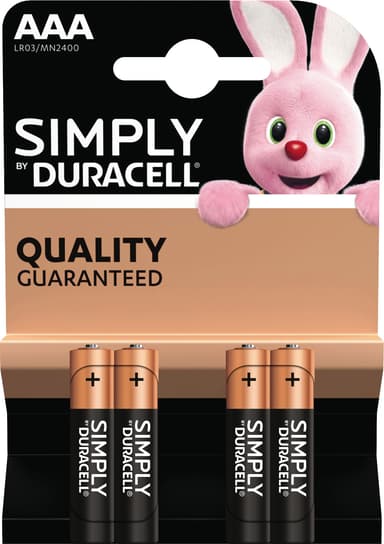 Duracell Simply AA alkaline batterier (4 stk)