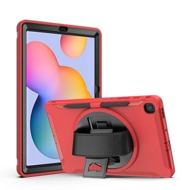 Foderal med roterbart stativ til Samsung Galaxy Tab S6 Lite Rød