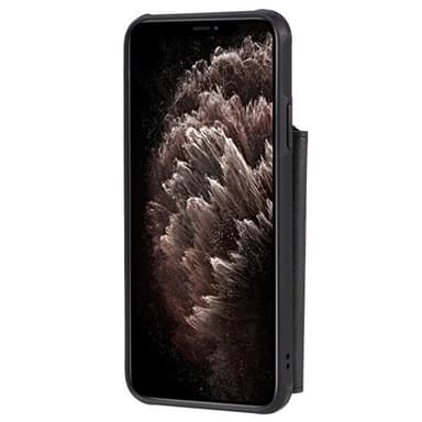 Shockproof tegnebogscover med stativ & møntrum  iPhone 11 Pro Max, Sort