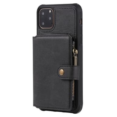 Shockproof tegnebogscover med stativ & møntrum  iPhone 11 Pro Max, Sort