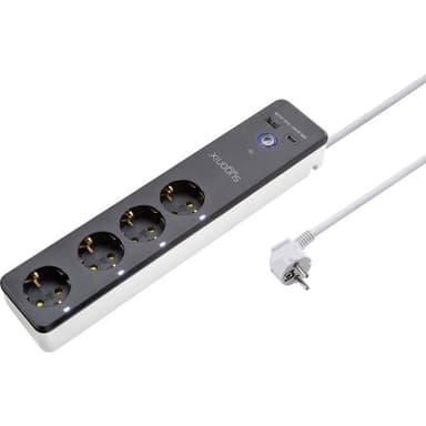 Sygonix SY-4538254 WiFi-stikdåseskinne Sort, Hvid Stik