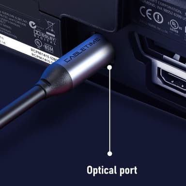 NÖRDIC Toslink fiberkabel SPDIF digital audio overførsel af høj kvalitet aluminium kontakter 3m sort