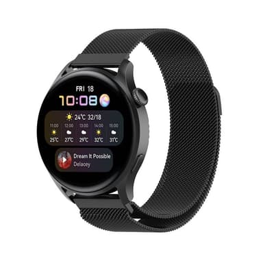 Milanese armbånd Huawei Watch 3 Pro - Sort