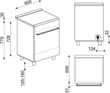 Smeg Classic 60 cm induktionskomfur SPSK60IB9
