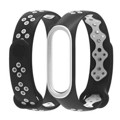 Sporty rem til Xiaomi Mi Band 3 / 4 Sort & Hvid