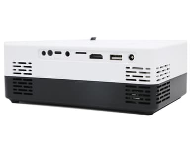 Mini-projektor med fjernbetjening, lyd og HDMI-kabel Hvid / sort