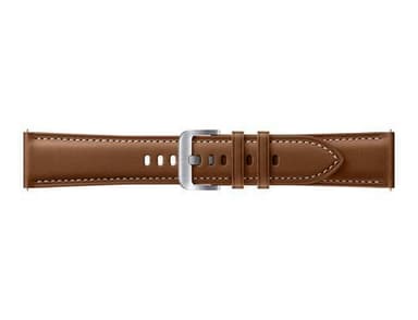 Samsung ET-SLR84, Band, Brun, Samsung, Galaxy Watch, Galaxy Watch3, Ægte læder, Sølv
