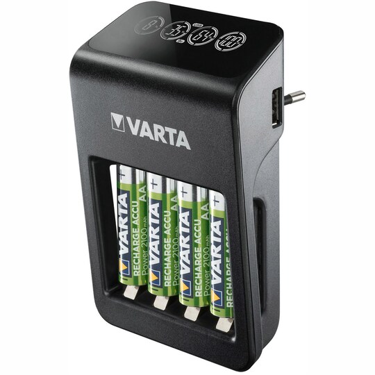 LCD Plug Carger + AA / AAA / 9V + USB inkl. 4xAA