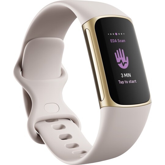 Fitbit Charge 5 aktivitetsmåler (lunar white/soft gold)