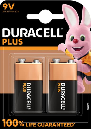 Duracell Plus Power 9V-batterier (2pk)
