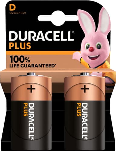 Duracell Plus Power D batteripakke (2pk)