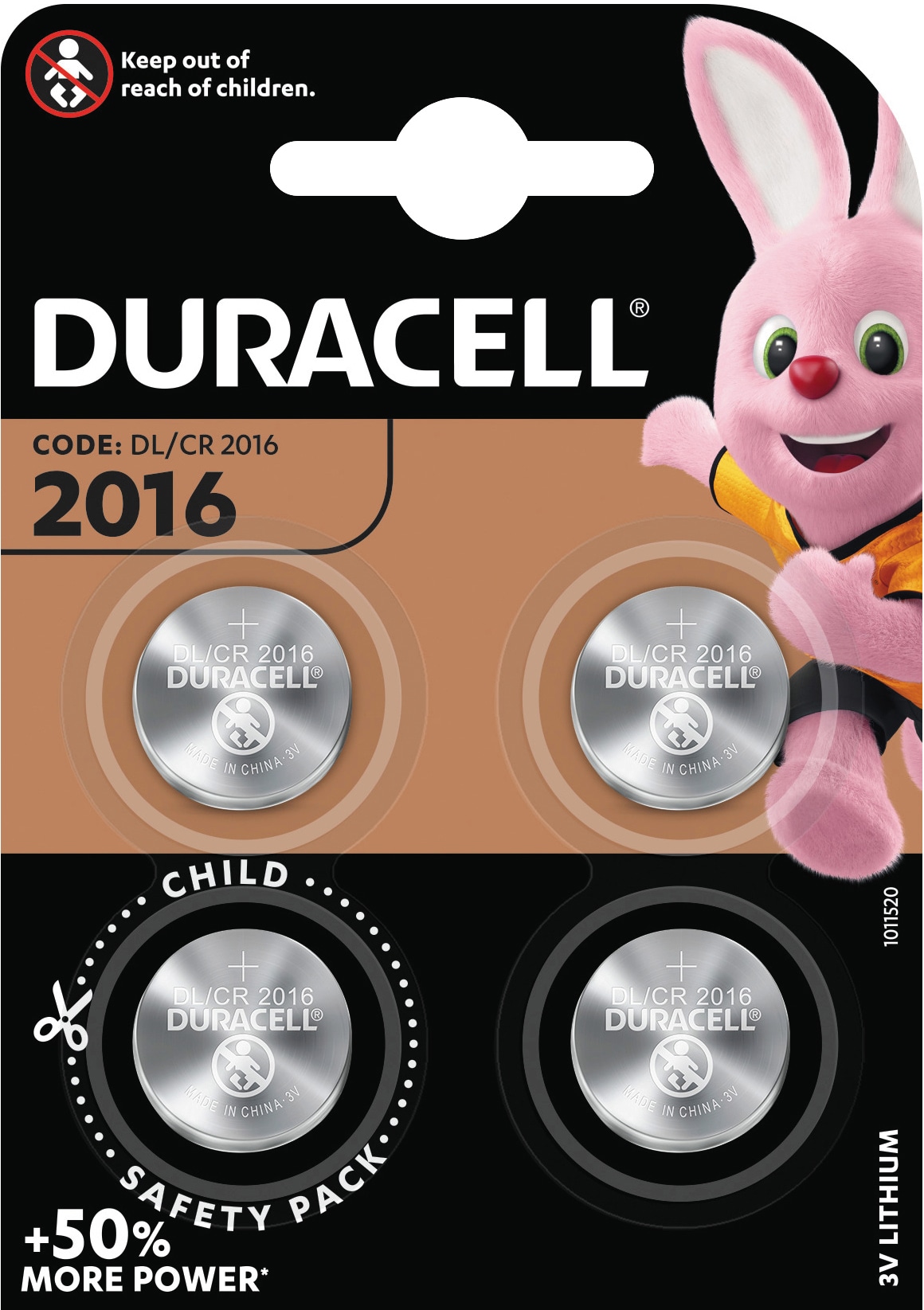 Duracell CR2016 batteripakke DUR20164P (4 stk)