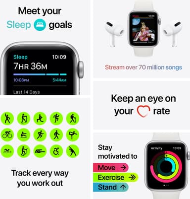 Apple Watch SE 40mm GPS (space gray alu/sort sportsrem)