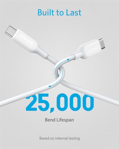 Anker PowerLine III USB-C til USB-C 2.0 kabel 1,8m (hvid)