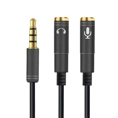 NÖRDIC Audio Adapter 3.5mm adapter til mikrofon og hovedtelefon 30cm TRRS til 2x TRS