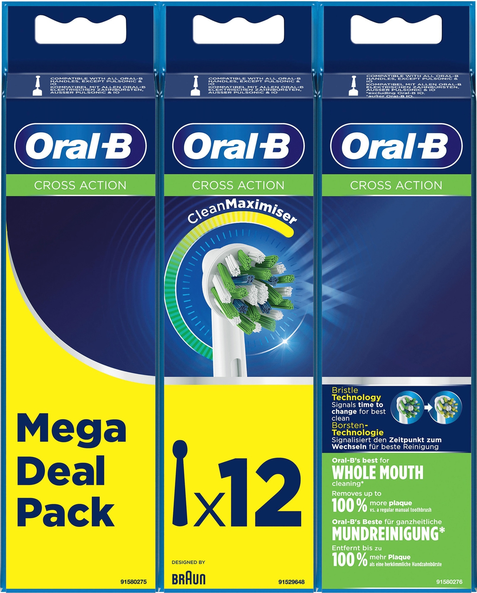 Oral B Cross Action tandbørstehoveder 374251