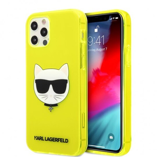 Karl Lagerfeld iPhone 12/iPhone 12 Pro Cover Choupette Fluo Gul