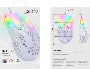 Xtrfy MZ1 Zy’s Rail gaming mus (hvid)