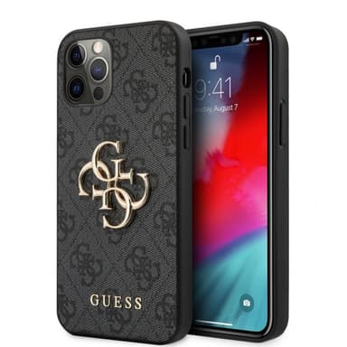 Guess iPhone 12 Pro Max Cover Metal Logo Grå