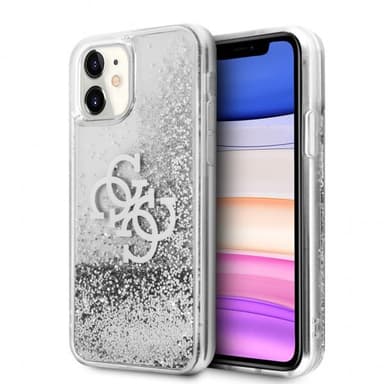 Guess iPhone 11 Cover Liquid Glitter Sølv Klar