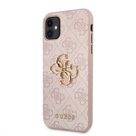 Guess iPhone 11 Cover Metal Logo Lyserød