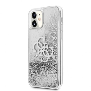 Guess iPhone 11 Cover Liquid Glitter Sølv Klar