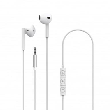 Høretelefoner Button Type Headset 3.5mm Hvid