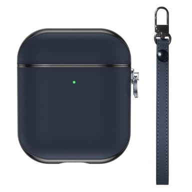AirPods Cover Snap Case Leather Blå