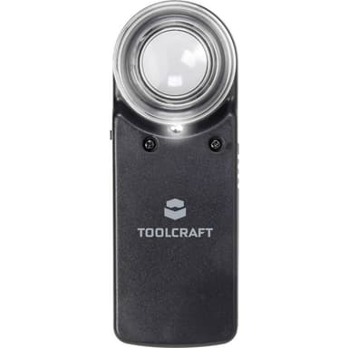 TOOLCRAFT 1303080 Håndlup med LED-belysning Forstørrelsesfaktor: 15 x Linsestørrelse: (Ø) 20 mm