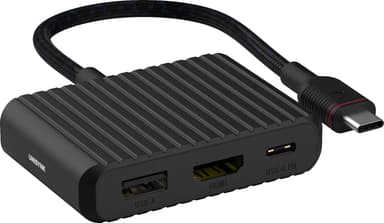 Unisynk 3 Port USB-C hub (sort)