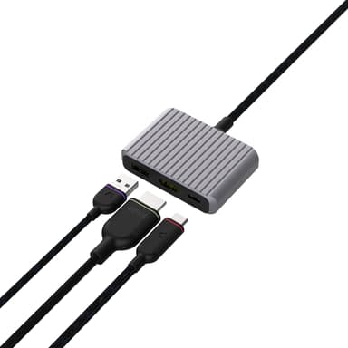 Unisynk 3 Port USB-C hub (grå)